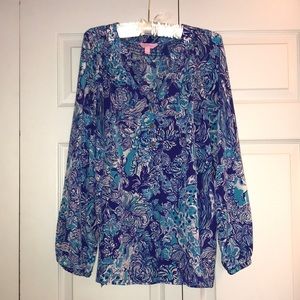 “Purple Cat Call” Lilly Pulitzer Silk Elsa